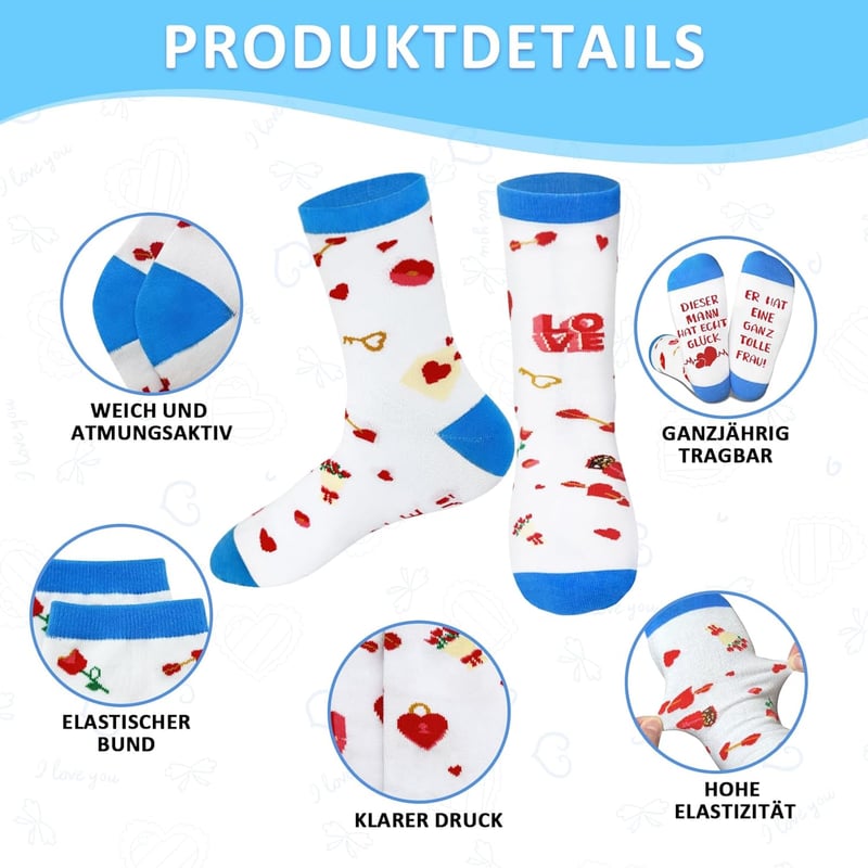 Lustige Socken mit Spruch für Männer und Frauen,  Hochzeitstag, Valentinstag