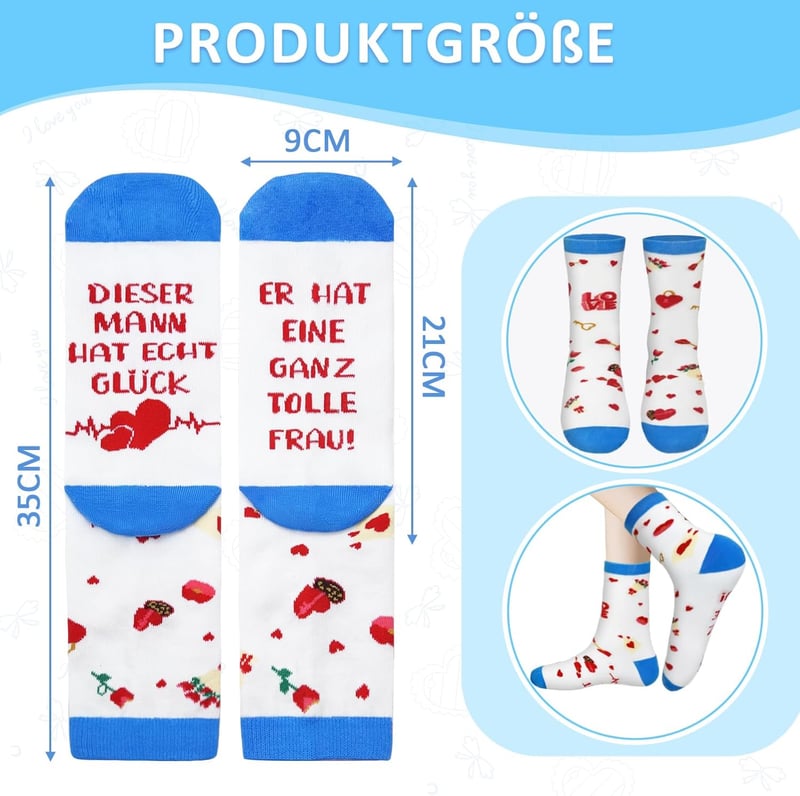 Lustige Socken mit Spruch für Männer und Frauen,  Hochzeitstag, Valentinstag