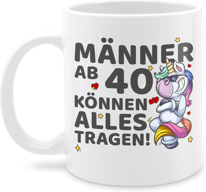 40. Geburtstag Tasse für Männer - Einhorn 325ml Geschenkidee