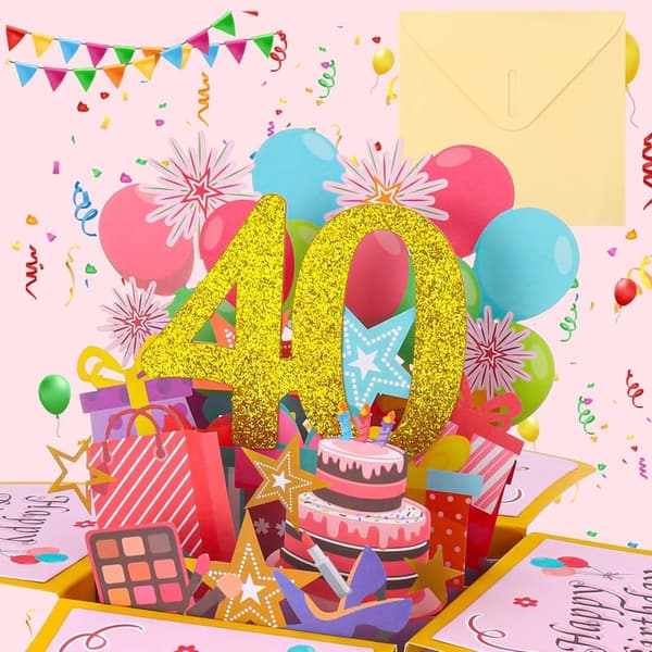 3D Pop-Up Karte zum 40. Geburtstag für Mama und Männer