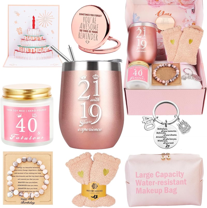 40. Geburtstagsgeschenkset für Frauen – lustige Geschenke für Mama, Schwester, Ehefrau, Tante