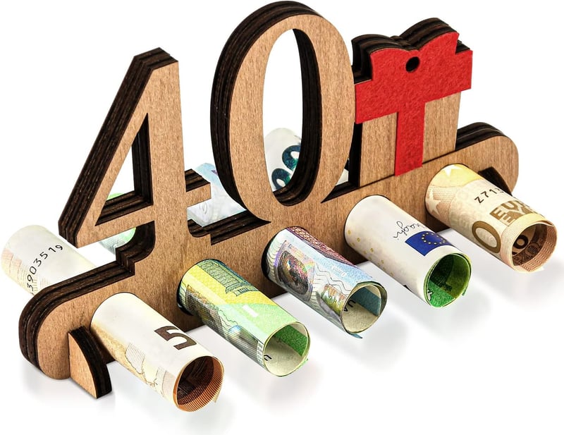 40. Geburtstag Geldgeschenk aus Holz - Geschenk für Freunde und Familie