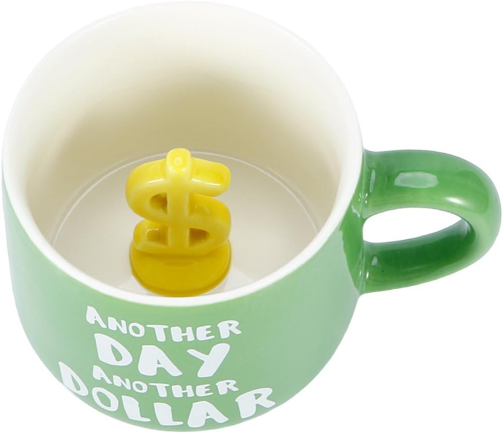 Niedliche 3D Dollar-Kaffeetasse aus Keramik, 350ml, für Kinder und Familie