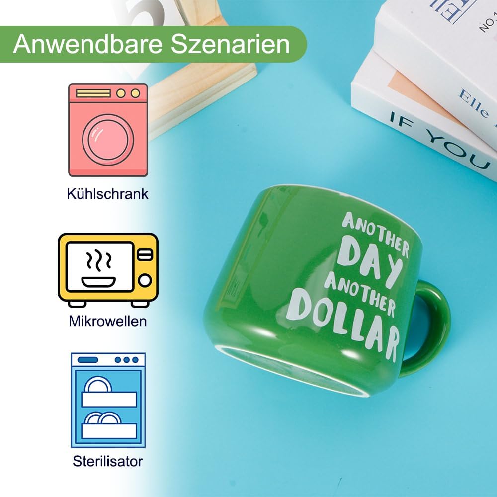 Niedliche 3D Dollar-Kaffeetasse aus Keramik, 350ml, für Kinder und Familie