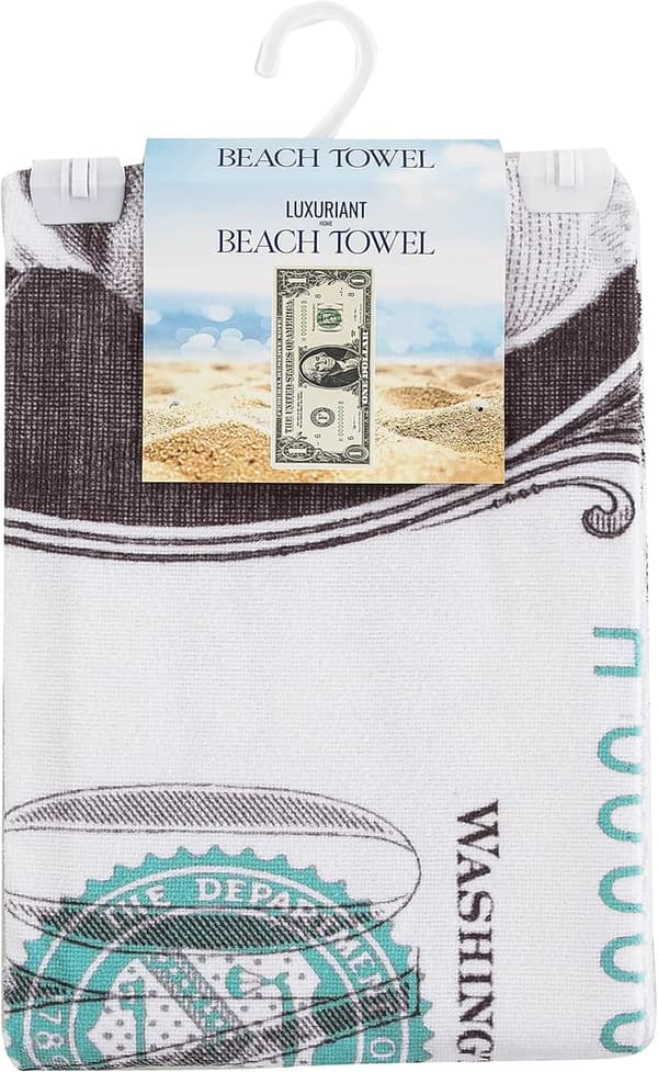 Strandtuch mit Dollar-Schein-Design, 76,2 x 152,4 cm