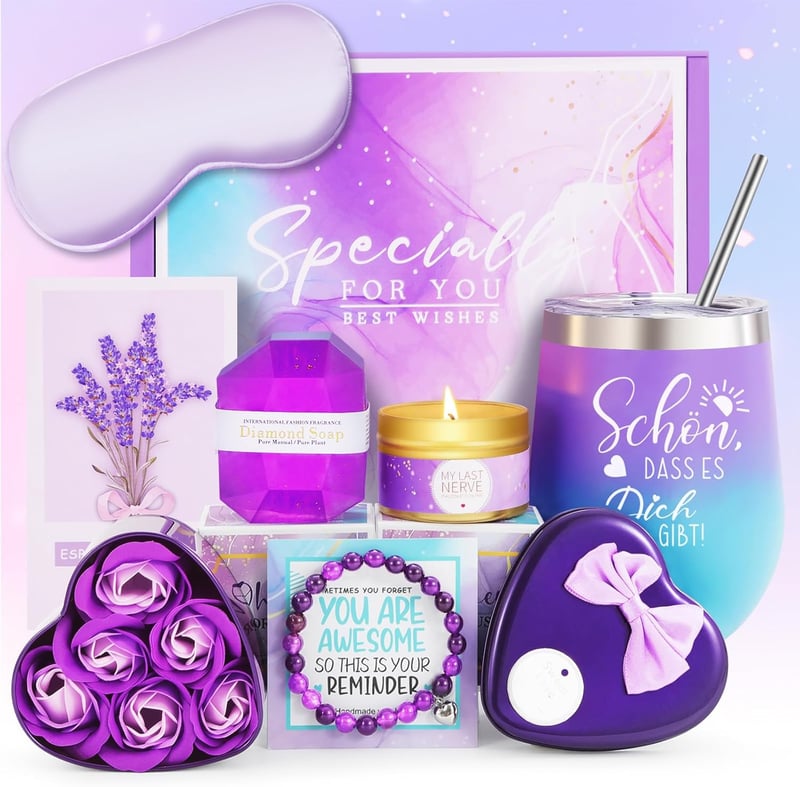 Wellness Set für Frauen – Geburtstagsgeschenk im lila Design