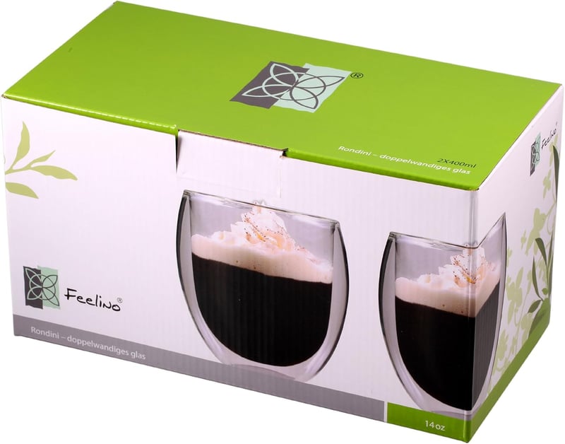 Doppelwandige Glas Latte Macchiato Tassen im 2er-Set, 400ml