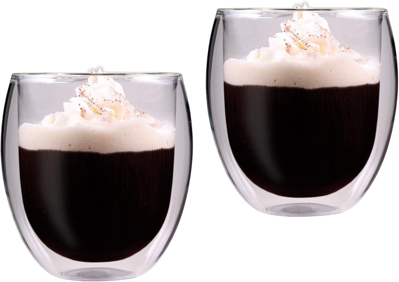 Doppelwandige Glas Latte Macchiato Tassen im 2er-Set, 400ml