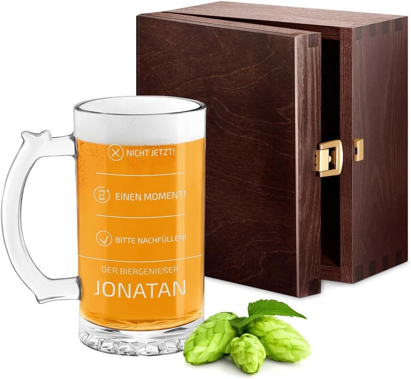 Personalisiertes Bierglas mit Gravur - Geburtstagsgeschenk für Männer - 400 ml