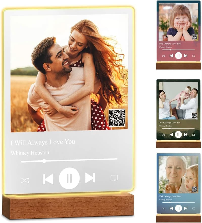 Personalisierte Spotify LED Acrylglas mit Foto und QR-Code