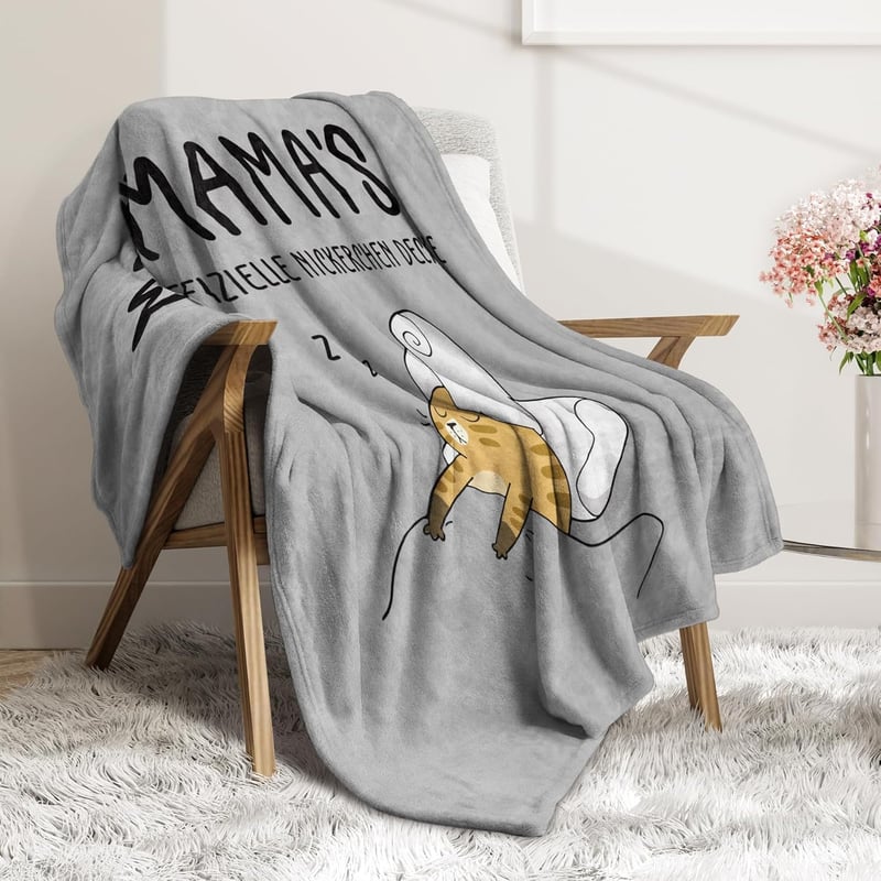 Lustige Kuscheldecke für Mama – besonders weich – Geburtstags- & Muttertagsgeschenk 157 × 132 cm