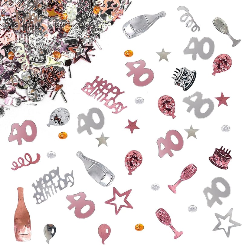 Roségoldenes Konfetti für die 40. Geburtstagsfeier
