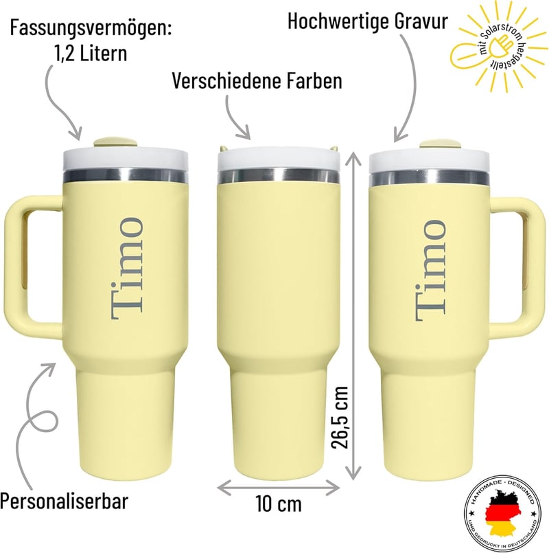Personalisierter Thermobecher mit Gravur - 1,2 l - Geschenk für Frauen