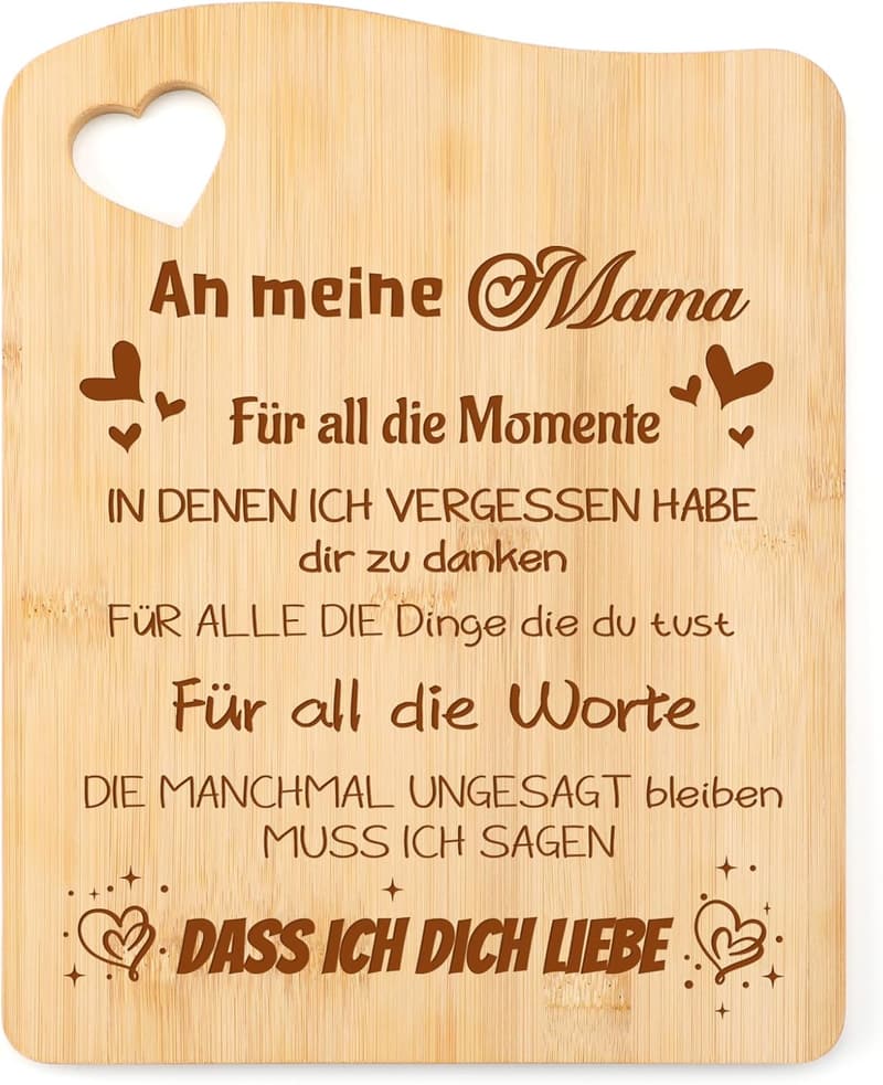 Muttertagsgeschenk: Bambus Schneidebrett für Mama