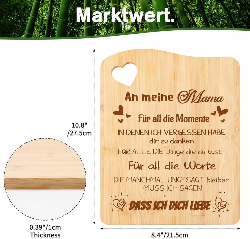 Muttertagsgeschenk: Bambus Schneidebrett für Mama