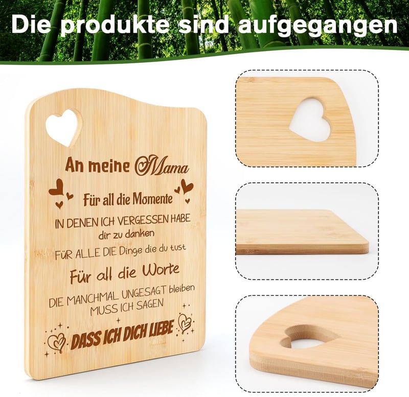 Muttertagsgeschenk: Bambus Schneidebrett für Mama