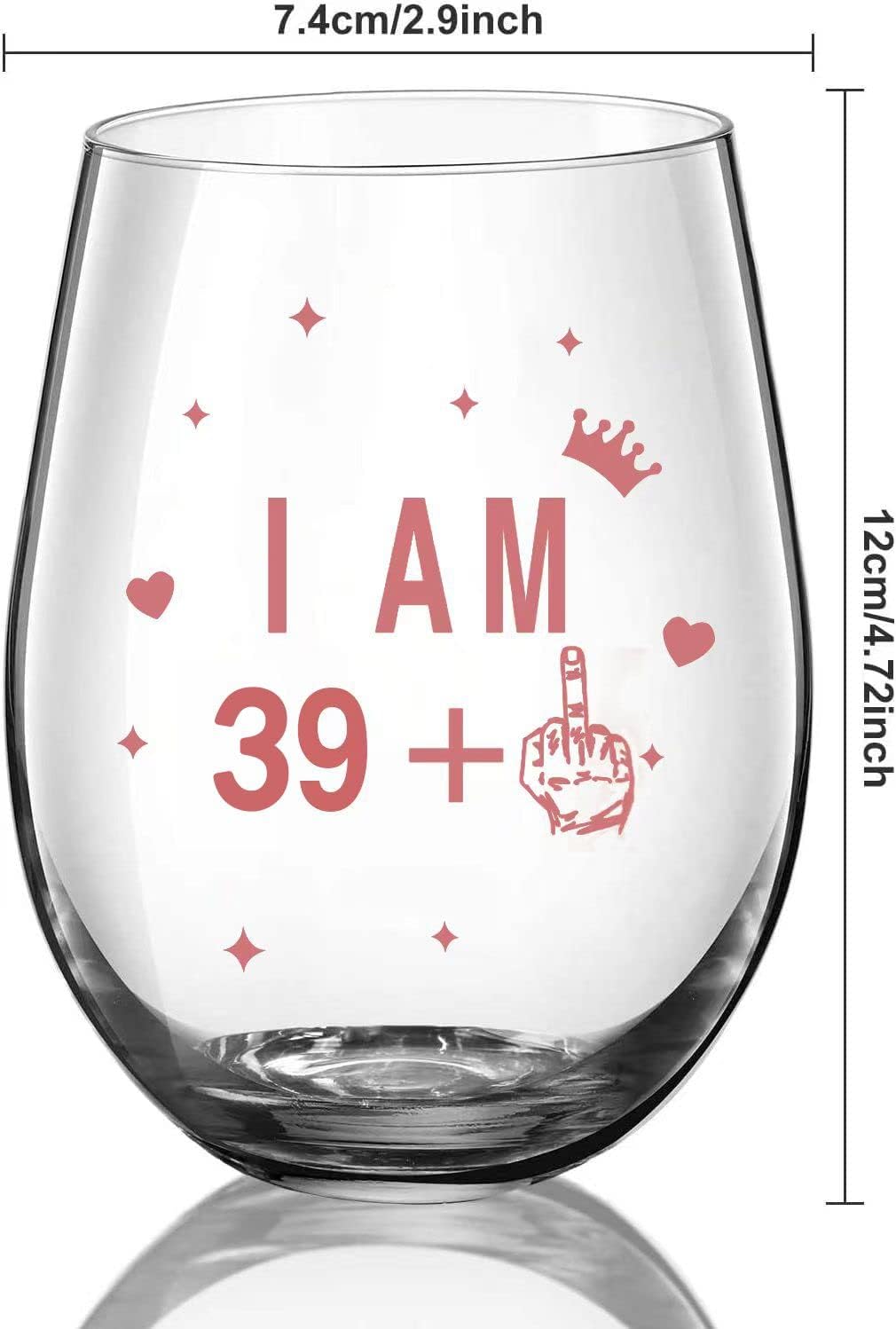 Weinglas zum 40. Geburtstag, 17oz, für Männer und Frauen