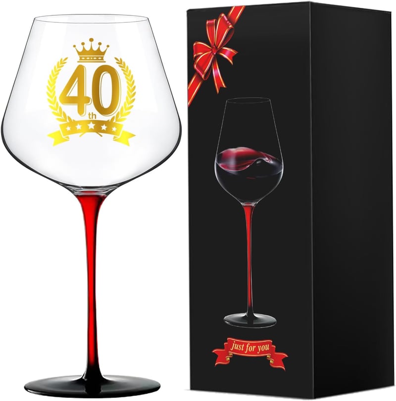 40. Geburtstag Geschenk: Weinglas für Frauen und Männer
