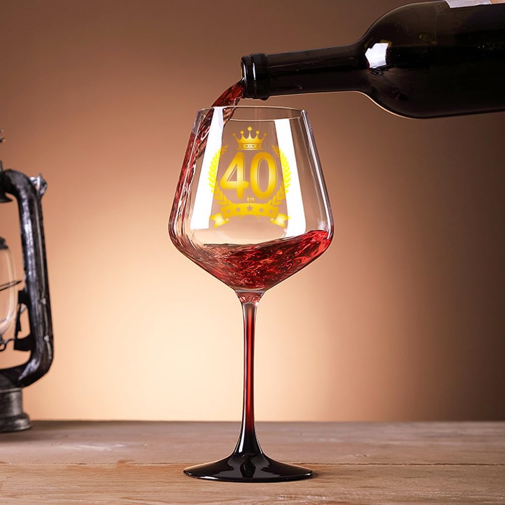 40. Geburtstag Geschenk: Weinglas für Frauen und Männer