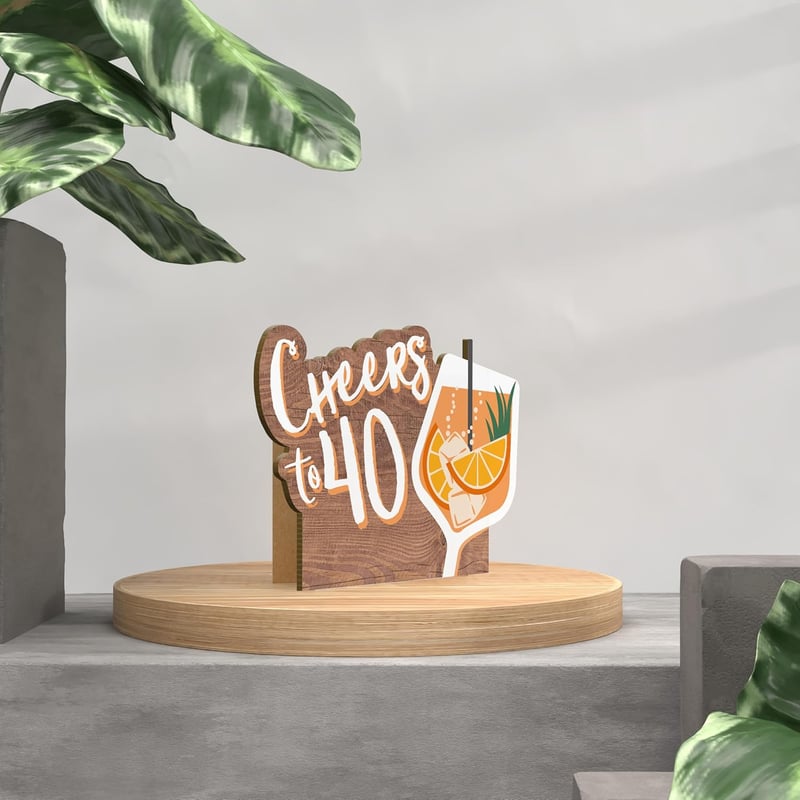 40. Geburtstag Holzkarte für Frauen - Aperol Cheers Karte