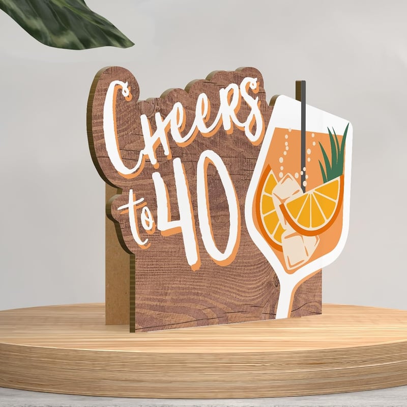 40. Geburtstag Holzkarte für Frauen - Aperol Cheers Karte