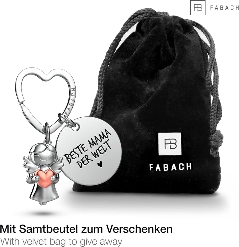 Schlüsselanhänger Engel für Mama mit Gravur - Glücksbringer zum Muttertag