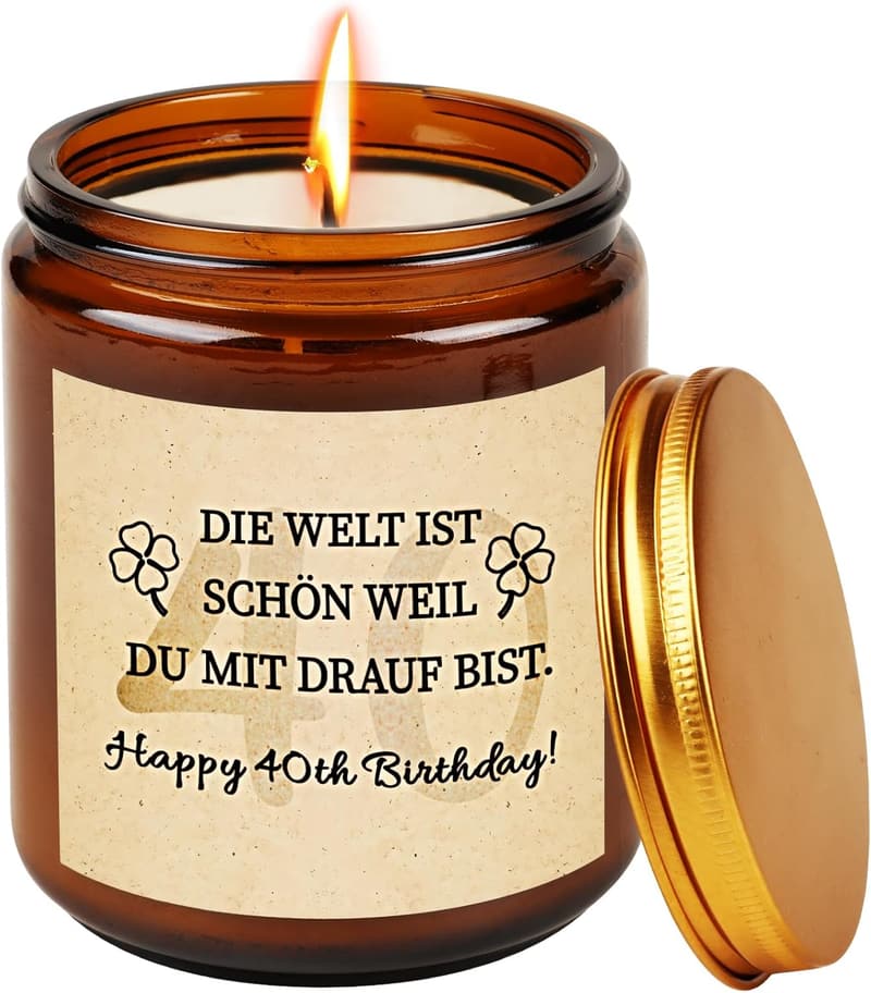 Duftkerze im Glas für Frauen zum 40. Geburtstag