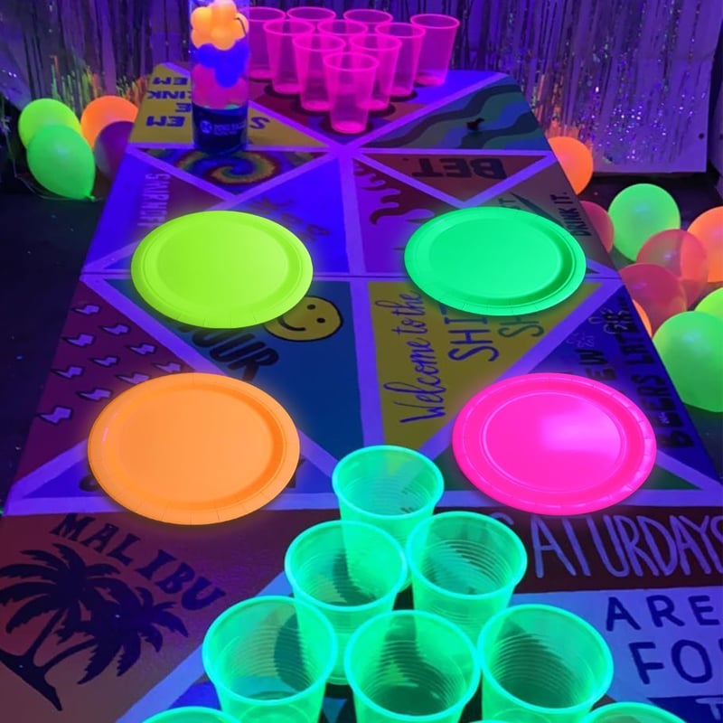 40 Stück Neon-Pappteller für Geburtstagsfeiern, 22,9 cm