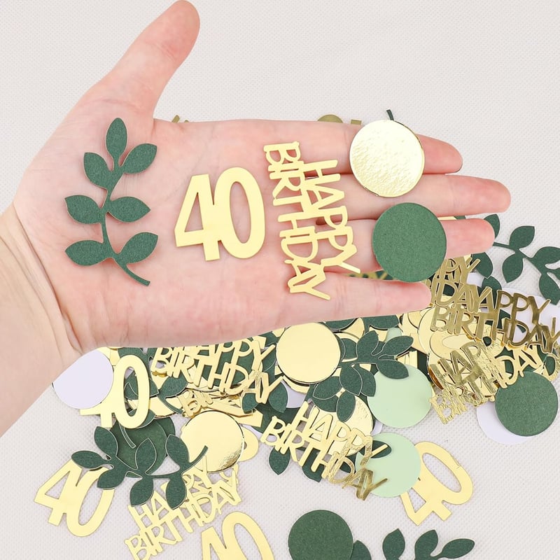 Grüne Tischdeko für den 40. Geburtstag, 200 Stück Konfetti
