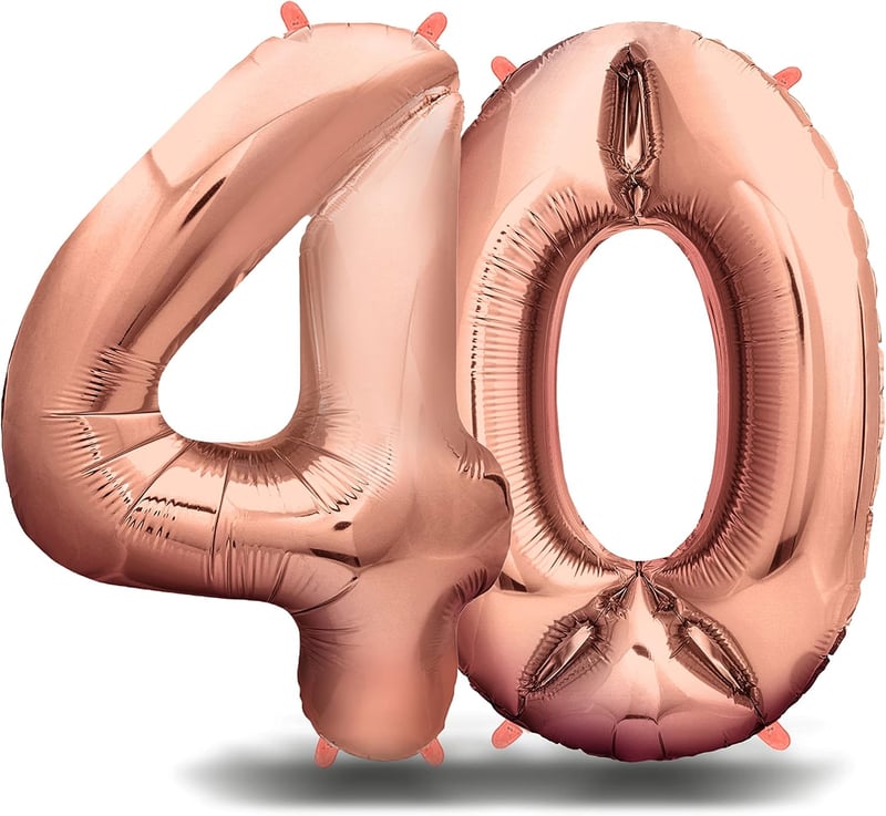 Folienballon Zahl 40 in Roségold - Geburtstagsdeko für Mädchen
