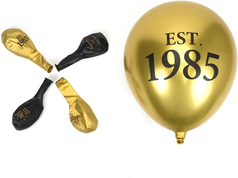 40. Geburtstag Luftballons Set in Schwarz und Gold – 24 Stück Deko für Männer und Frauen