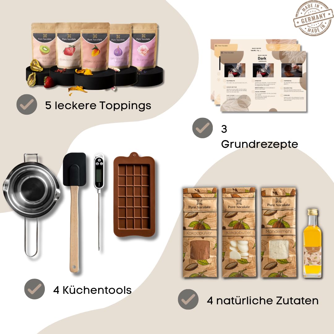 DIY Schokoladen-Set - Vegane, laktosefreie Geschenkidee für Paare
