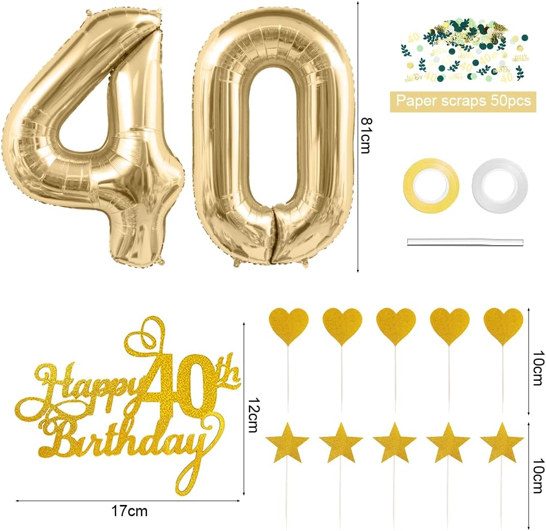 Salbeigrüne 40. Geburtstagsdeko mit Luftballons und Girlande