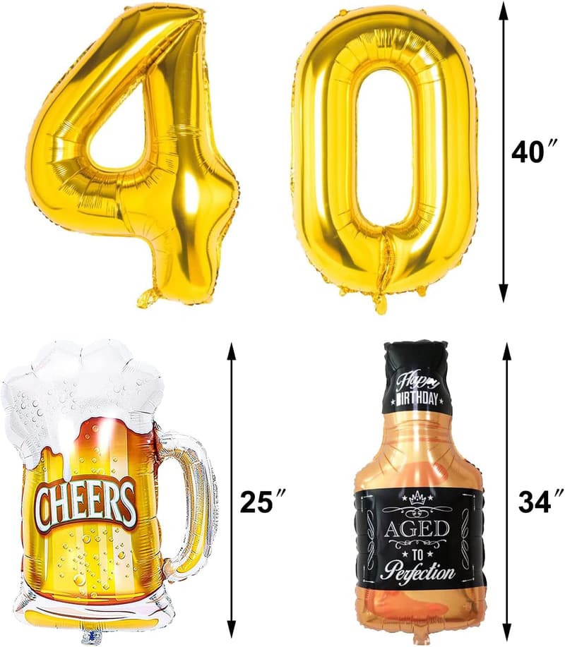 Jubiläumsdeko zum 40. Geburtstag mit Schwarz-Gold-Elementen