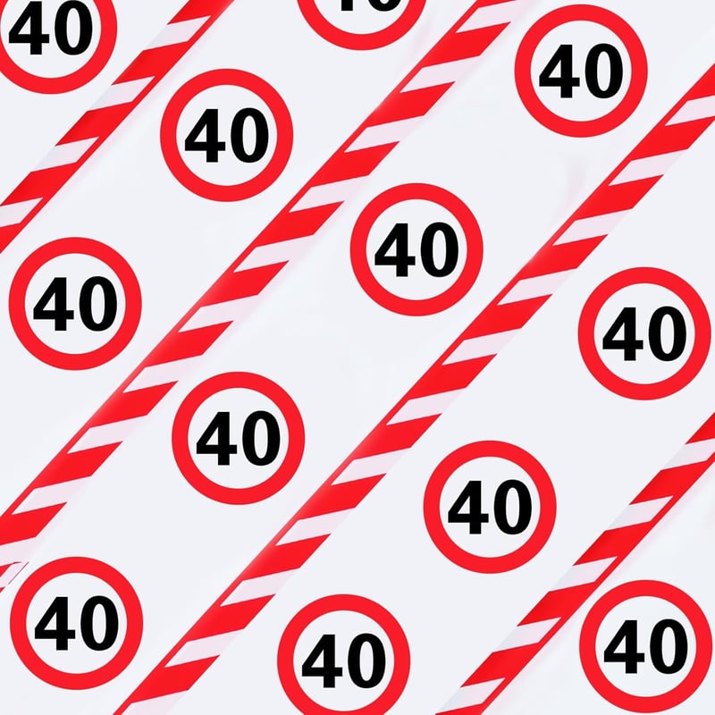 Deko-Absperrband 40. Geburtstag, 20 m für Männer und Frauen
