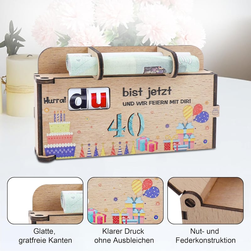 Originelle Duplo Schokoriegel Geschenkbox zum 40. Geburtstag für Paare