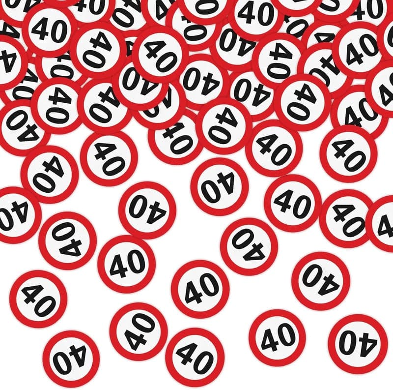 Konfetti Verkehrsschilder für 40. Geburtstag - 200 Stk. Tischdeko