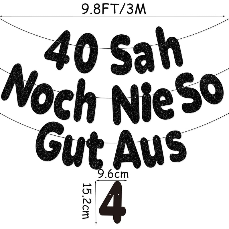Glitter-Banner zur 40. Geburtstagsfeier für Männer