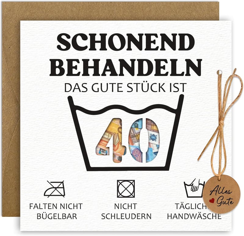 Geldgeschenk Verpackung für den 40. Geburtstag - Lustige Umschläge