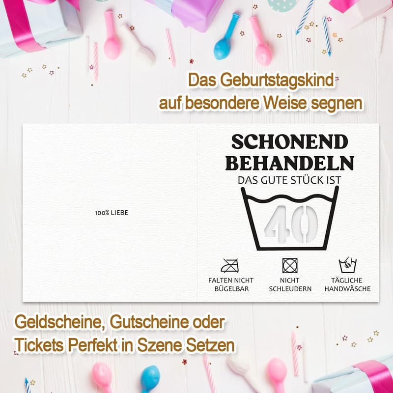 Geldgeschenk Verpackung für den 40. Geburtstag - Lustige Umschläge