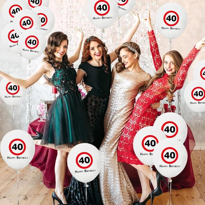 40. Geburtstag Luftballons Set, 20 Stk. Deko für Jubiläum Feier