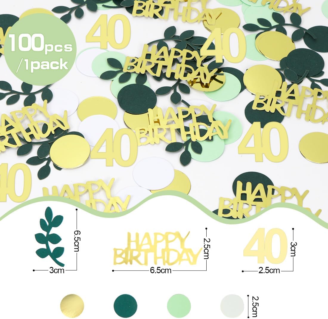 40. Geburtstag Dekoration: 20 Servietten, 12 Windlichter, Eukalyptus-Konfetti für Paare