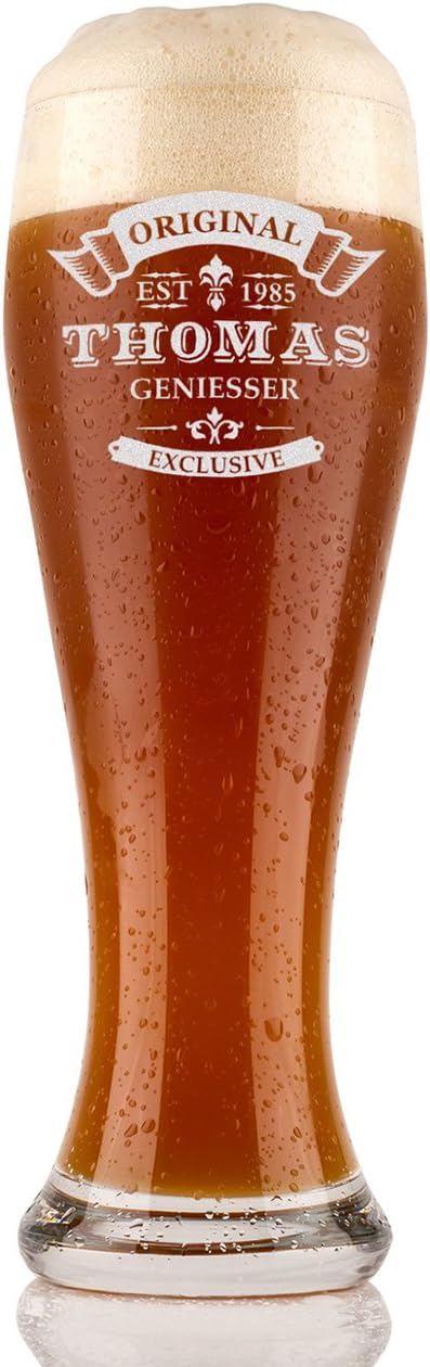 Personalisierte Gravur-Weizenbierglas 0,5l – ideales Vatertagsgeschenk für Männer