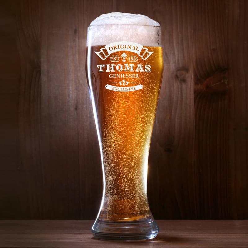 Personalisierte Gravur-Weizenbierglas 0,5l – ideales Vatertagsgeschenk für Männer