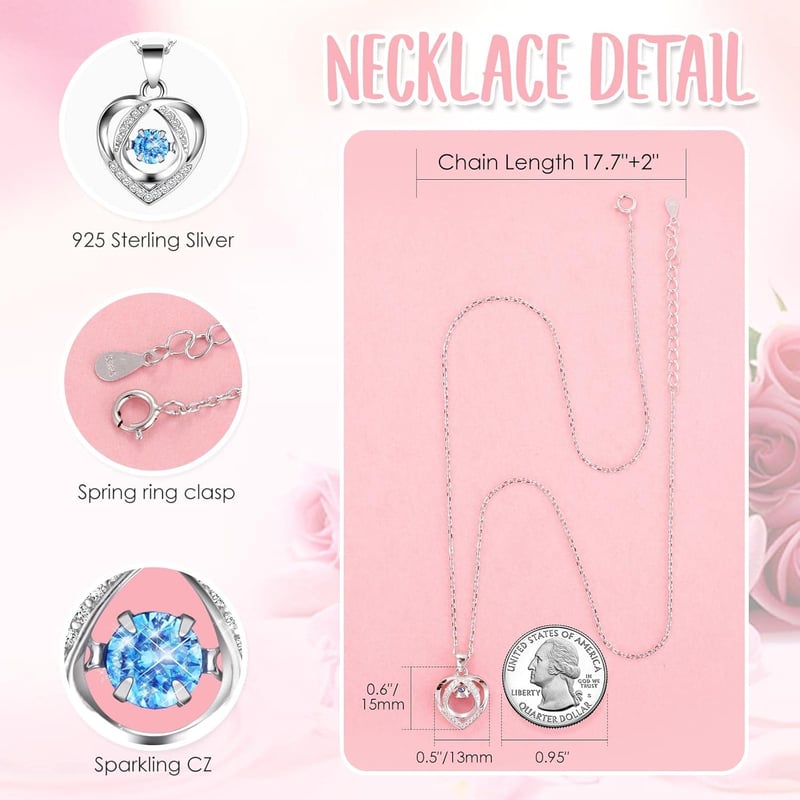 Ewige Rose Halskette aus 925 Silber mit Geschenkbox für Frauen