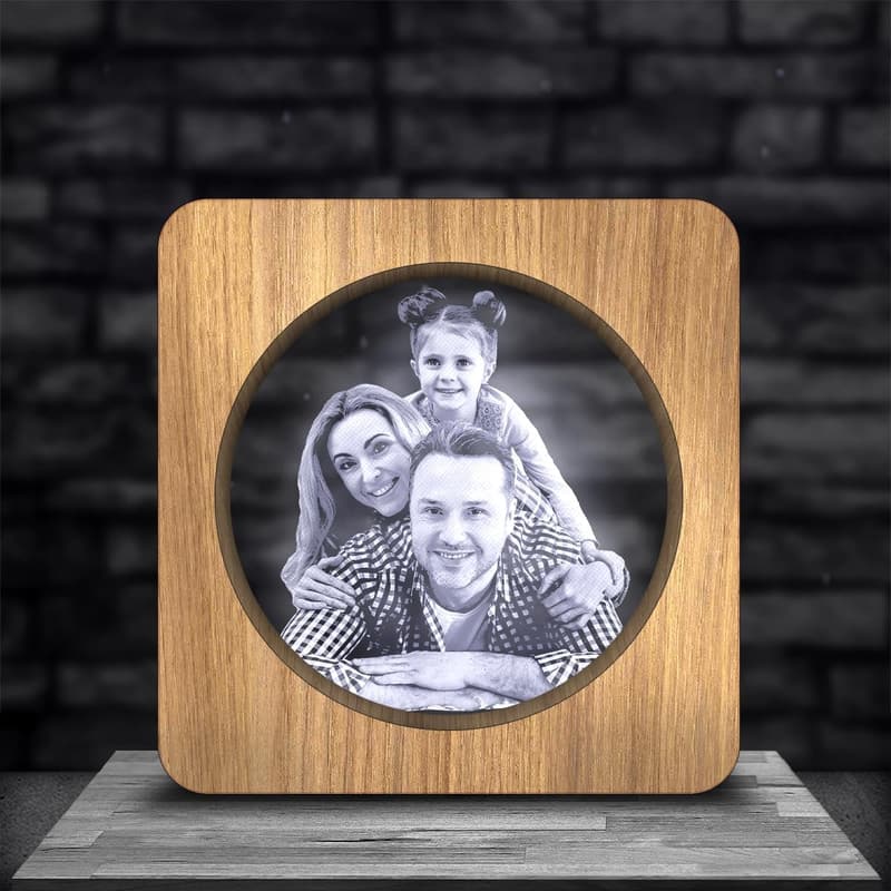 Personalisierte 3D-Fotolampe mit Lasergravur für Geburtstage