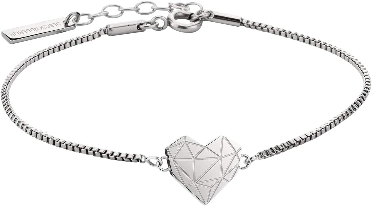 Damen Armband Herz aus Edelstahl in Silber 20 cm