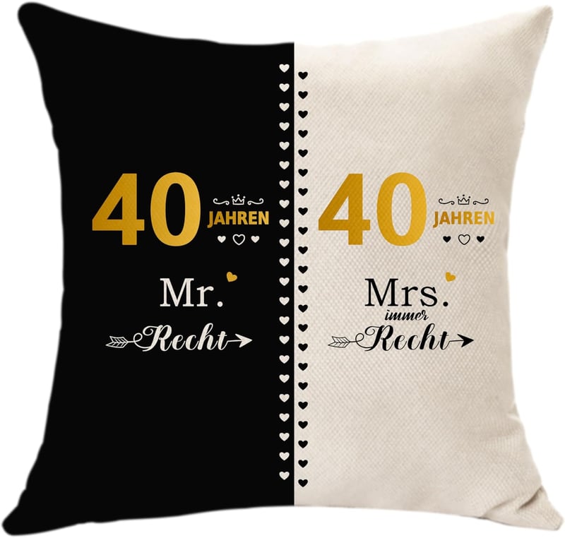 40. Hochzeitstag Kissenbezug 45x45 - Lustiges Jubiläumsgeschenk für Paare
