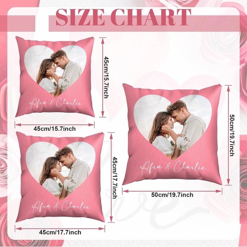 Personalisiertes Foto-Kissen 40x40 cm – Ideales Geschenk für Paare