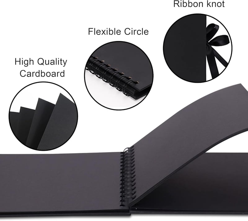 DIY Fotoalbum mit Seidenband – 40 Seiten für Fotos, Geschenk für Paare